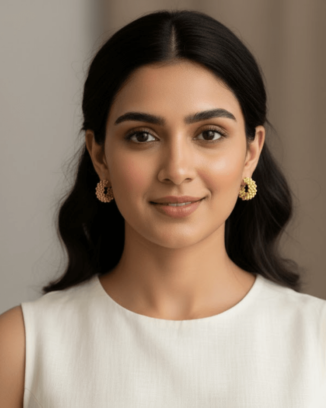 Woven Mesh C-Hoop Earrings