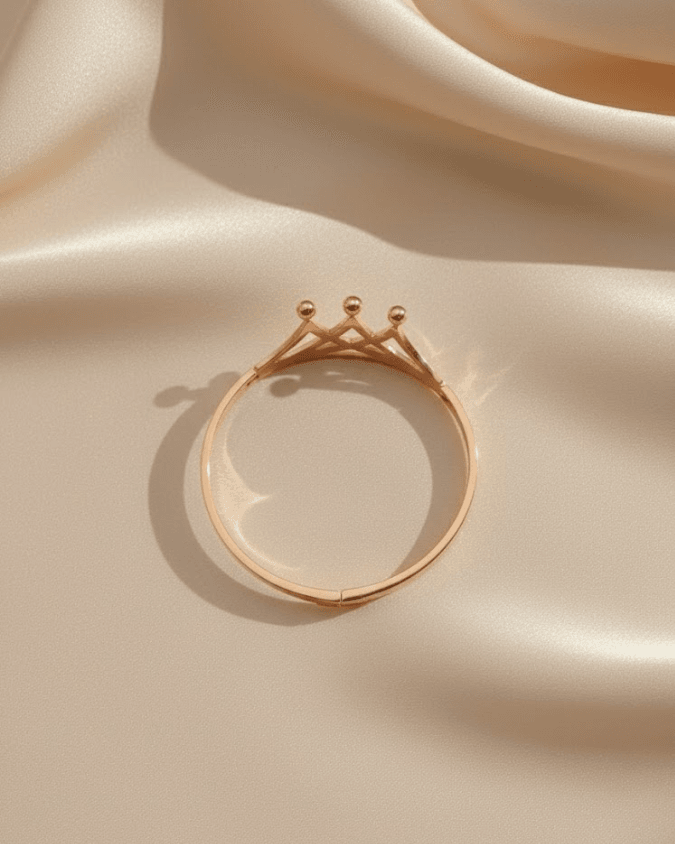 Rose Gold Crystal Tiara Crown Bangle