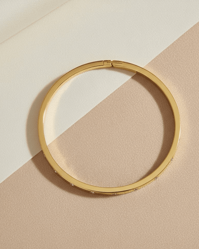 Slim Crystal-Studded Bangle Bracelet