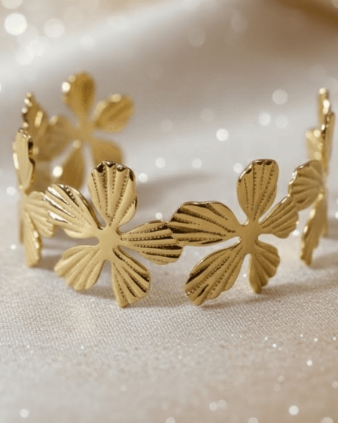 Floral Blossom Statement Cuff Bracelet