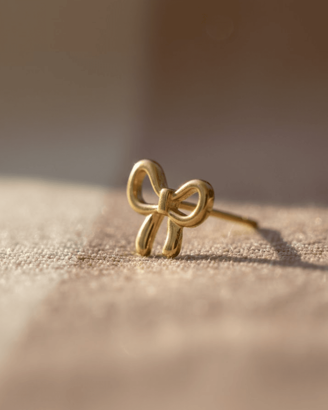 Dainty Gold Bow Stud Earrings