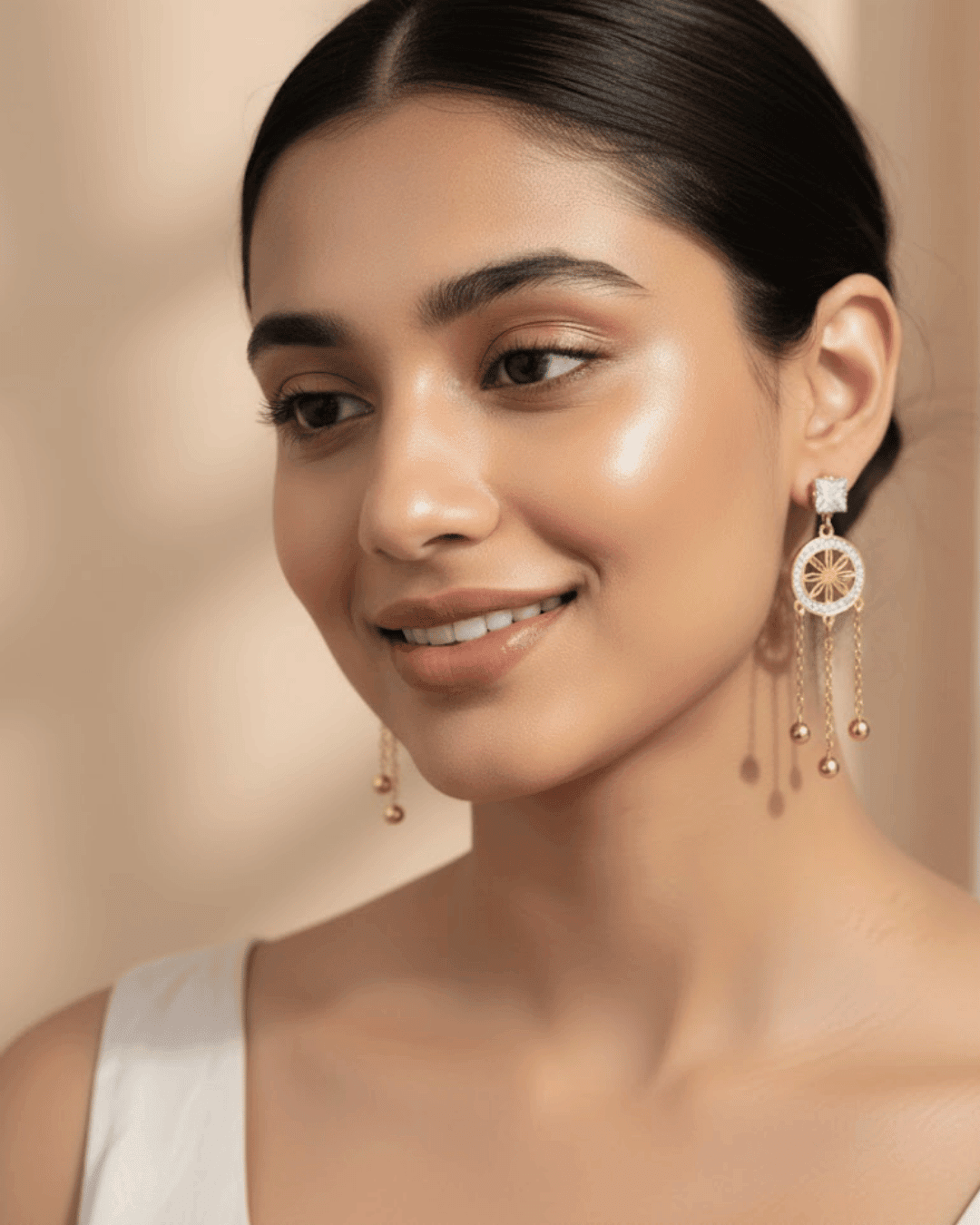 Crystal Dreamcatcher Tassel Dangle Earrings